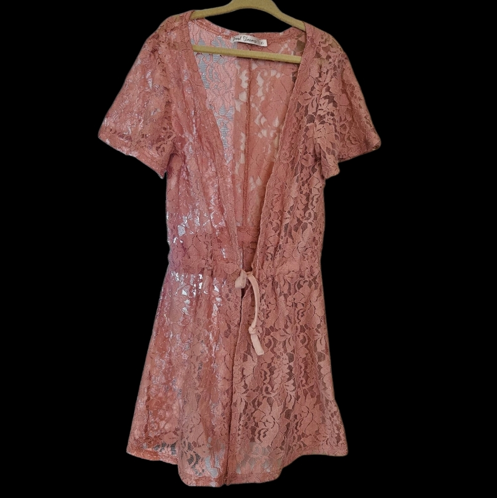 Lace Kids Swim Coverup in Mauve